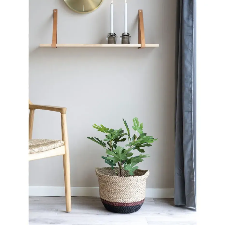 Forno Plank -natuurlijke olie met bruine lederen banden - 80x20 cm