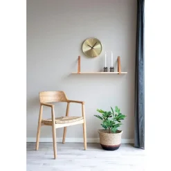 Forno Plank -natuurlijke olie met bruine lederen banden - 80x20 cm