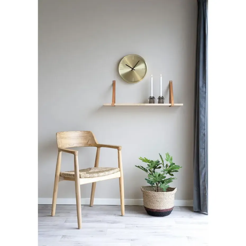 Forno Plank -natuurlijke olie met bruine lederen banden - 80x20 cm