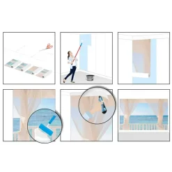 Fotobehang Balkon met zeezicht - 260 x 384cm - Blauw