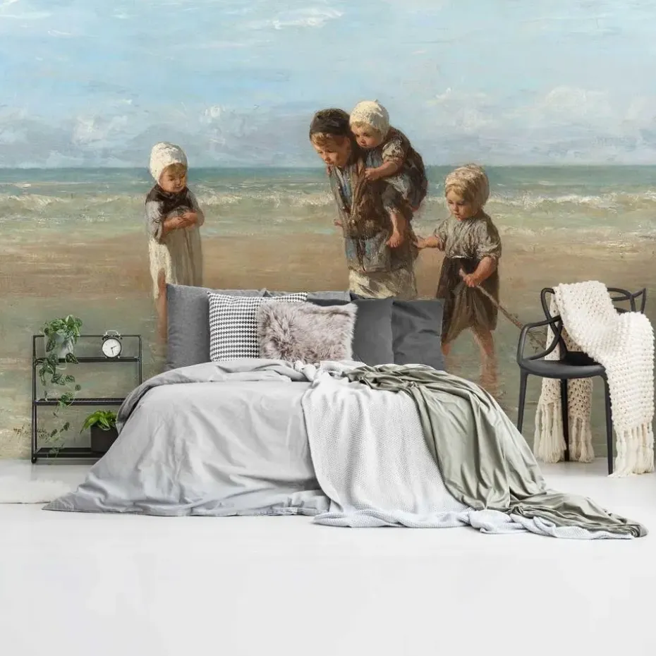 Fotobehang Israëls Kinderen der Zee - 260 x 384cm - Beige