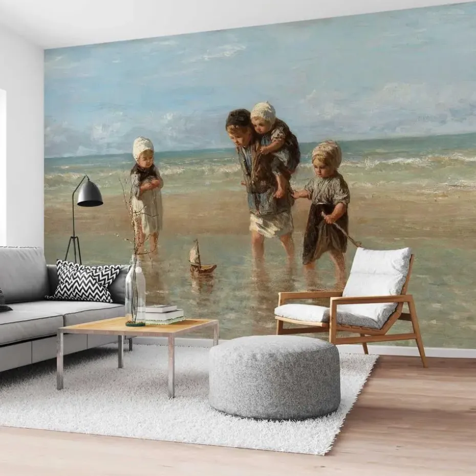 Fotobehang Israëls Kinderen der Zee - 260 x 384cm - Beige