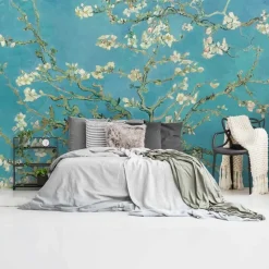 Fotobehang Van Gogh Amandelbloesem - 260 x 384cm - Blauw