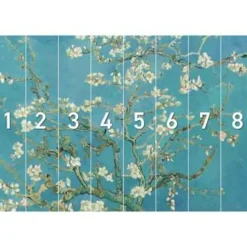 Fotobehang Van Gogh Amandelbloesem - 260 x 384cm - Blauw