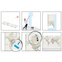 Fotobehang Wereldkaart - vintage Nederlandstalig - 260 x 384cm