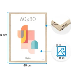 Fotokader - Fotolijst - 60x80 cm - MDF hout - Lichte Eik kleur