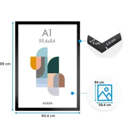 Fotokader A1 - 59,4 x 84 cm - Foto Kader in MDF Hout - Zwart