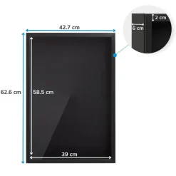 Fotokader in 3D - Box Frame - Fotolijst - 6 cm diep - MDF - 40x60cm - Zwart