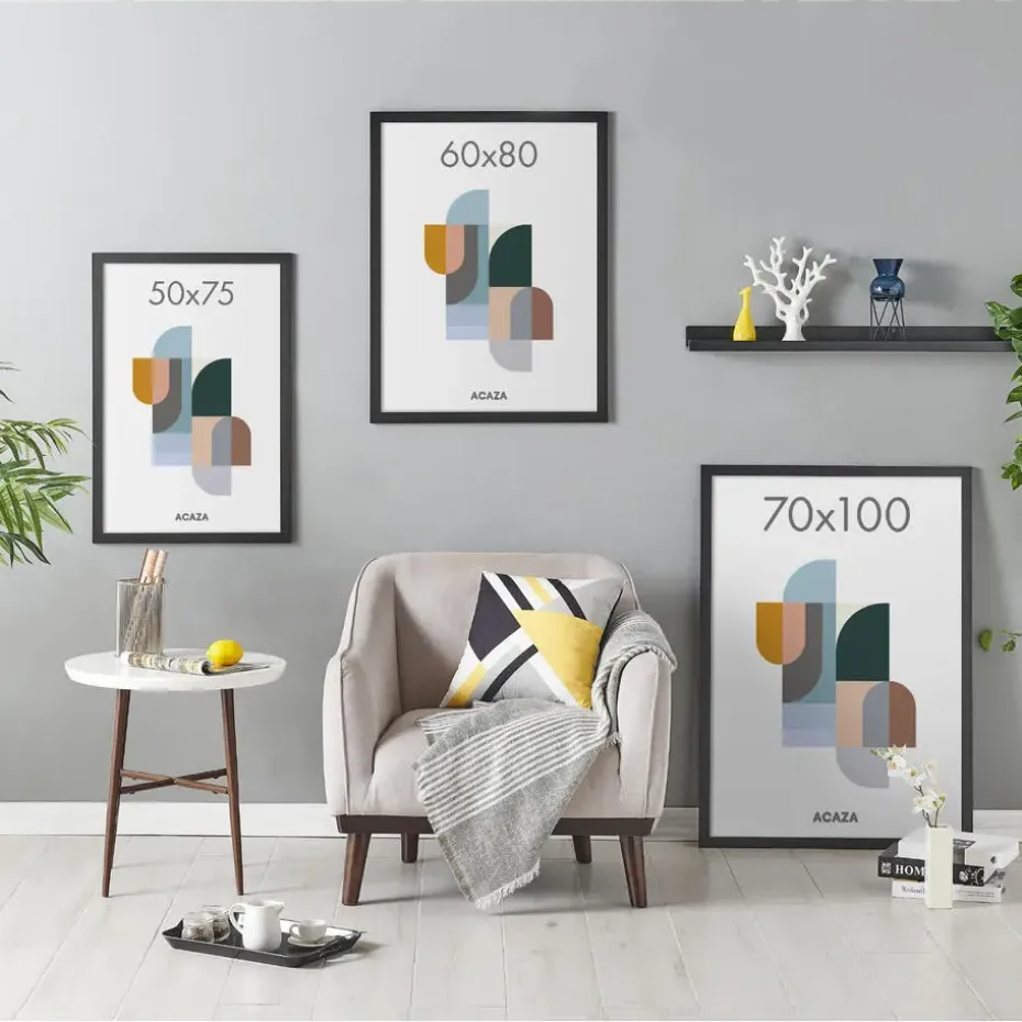 Fotokader 70x100cm - Fotolijst in MDF Hout - Zwart