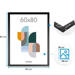 Fotolijst 60x80 cm - Fotokader in MDF Hout - Zwart