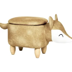 FOX - Poef - Oranje - 32 cm - Fluweel