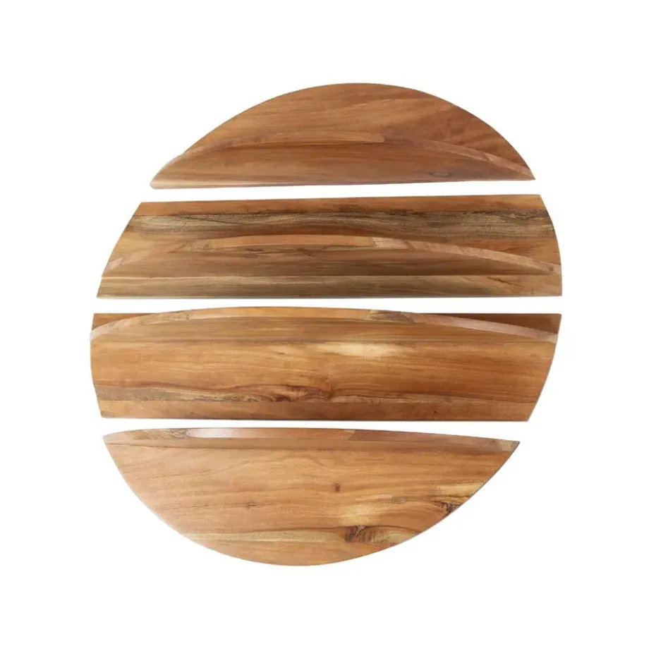 Fraaai - Aarav wandschap set van 4 rond - massief naturel