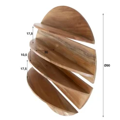 Fraaai - Aarav wandschap set van 4 rond - massief naturel
