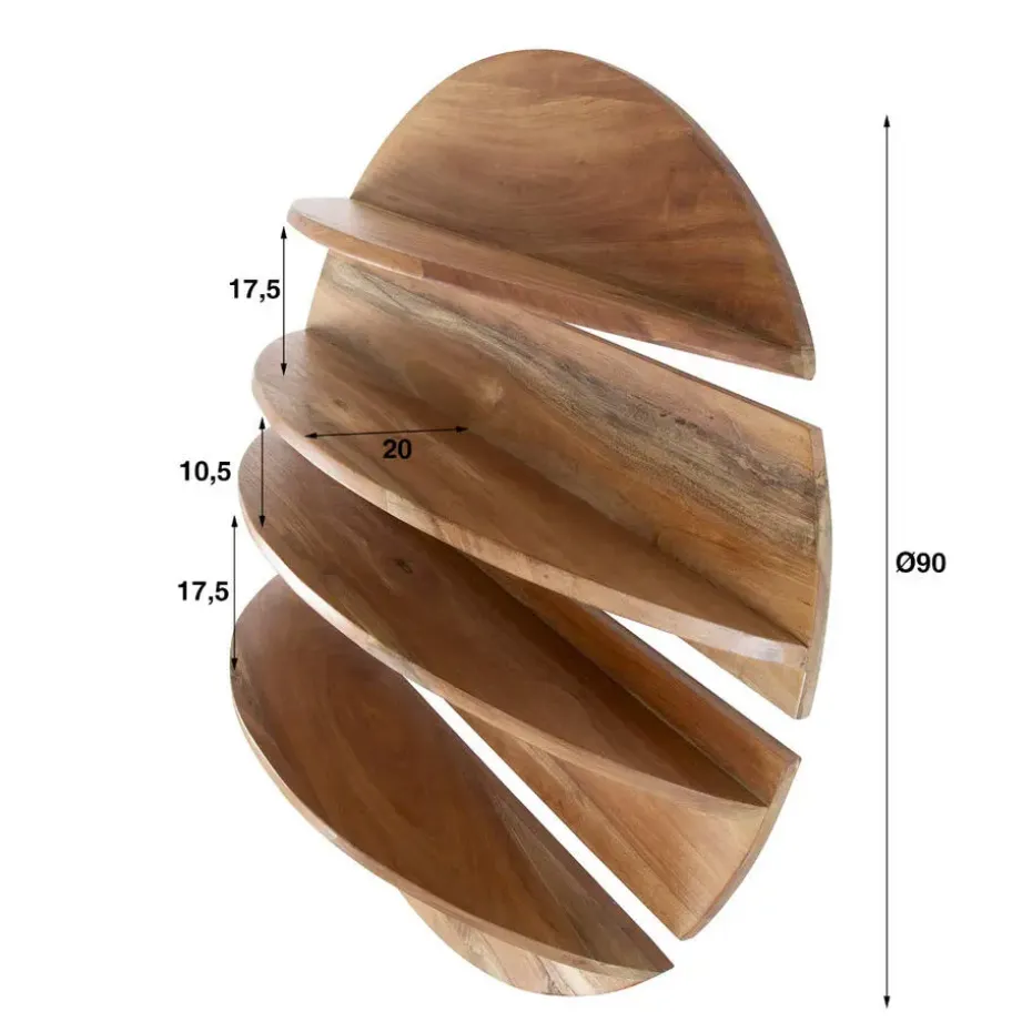 Fraaai - Aarav wandschap set van 4 rond - massief naturel