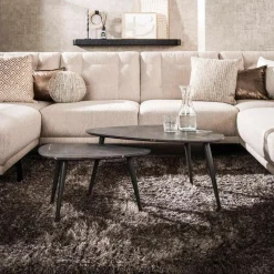 Fraaai - Connie salontafel set van 2 peer vorm - zwart/bruin