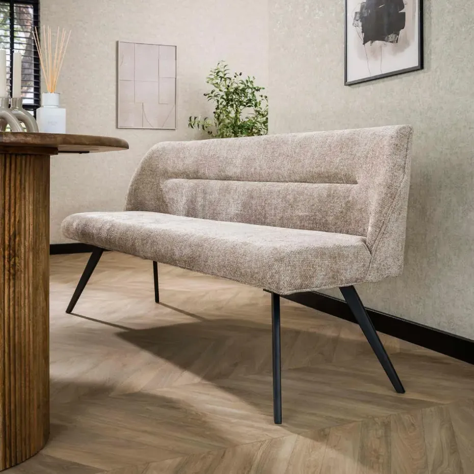 Fraaai - Diego eetkamerbank geweven 188 cm - zand