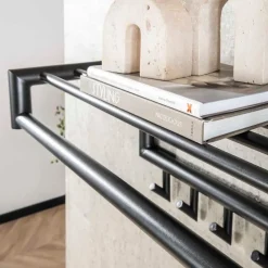 Fraaai - Haines kapstok 10 haaks roede ronde buis - donkergrijs mat