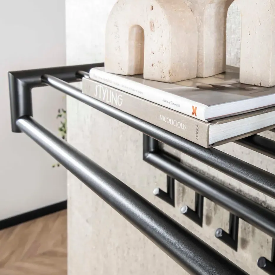 Fraaai - Haines kapstok 10 haaks roede ronde buis - donkergrijs mat