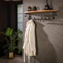 Fraaai - Leanne wandkapstok 8 haken hoedenplank