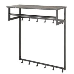 Fraaai - Leonie kapstok roede 12 haaks - zwart bruin