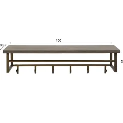 Fraaai - Nowi kapstok 6 haken hoedenplank - brons antiek