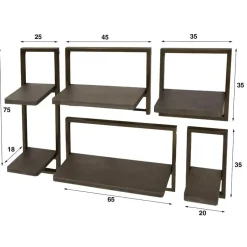 Fraaai - Nowi wandschap set van 5 - brons antiek