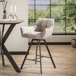 Fraaai - Ramon draaibare barstoel - 69 cm - geweven - zand