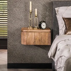 Fraaai - Sedona nachtkastje set van 2 wave L+R afgerond - mangohout