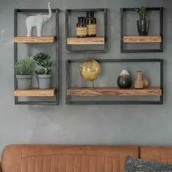 Fraaai - Woody metaal wandplank 30x65 cm