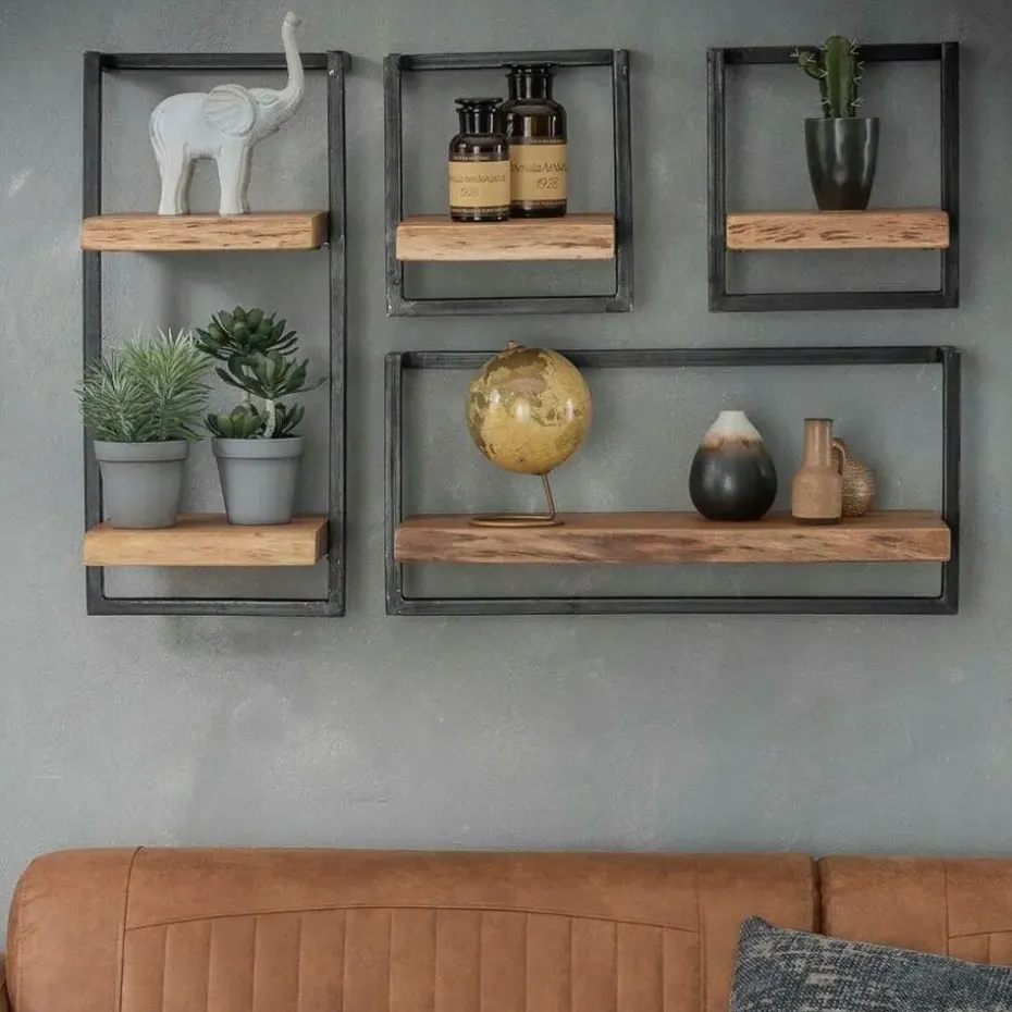 Fraaai - Woody metaal wandplank 30x65 cm