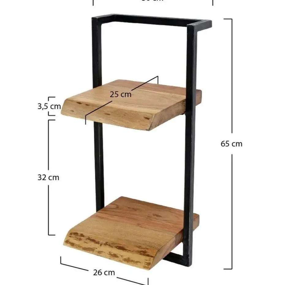Fraaai - Woody metaal wandplank 30x65 cm