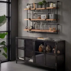 Fraaai - Woody metaal wandplank 30x100 cm