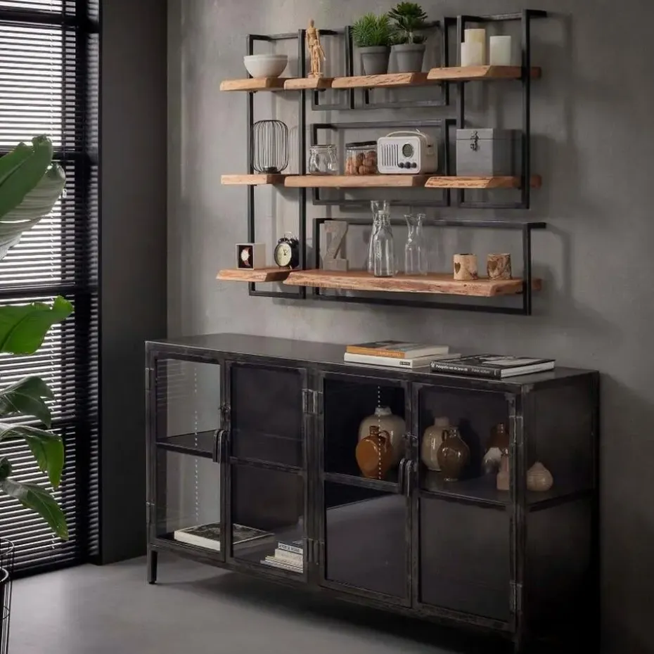 Fraaai - Woody metaal wandplank 30x100 cm