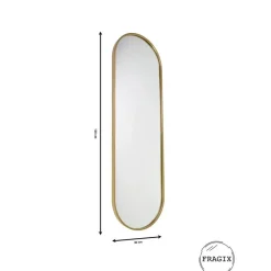 Fragix Boston Passpiegel Ovaal - Goud - Metaal - 130x40