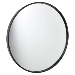 Fragix Boston wandspiegel rond - Zwart - Metaal - Ø45cm - Industrieel