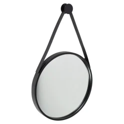 Fragix Triangle wandspiegel rond - Zwart - Metaal - Ø35cm - Industrieel