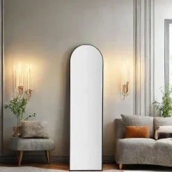 Fragix Ziva Staande passpiegel Boog 150x40 Zwart