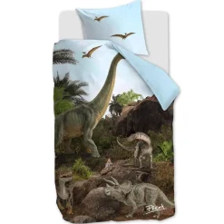 FREEK VONK Dappere Dinos dekbedovertrek - 140x200 - Naturel