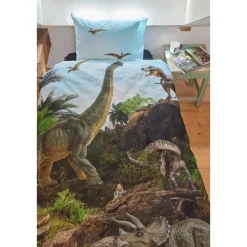 FREEK VONK Dappere Dinos dekbedovertrek - 140x200 - Naturel