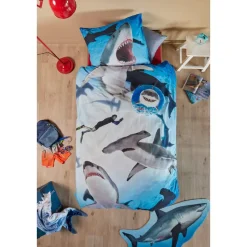 Freek Vonk dekbedovertrek - haaien - 140x200 cm