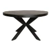 Furndea Eettafel Morada industrieel rond mango hout zwart 150x150x76cm