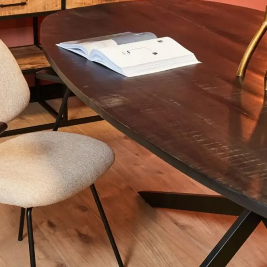 Furndea Eleanor eettafel Deens ovaal zwart - 100x200x76 cm