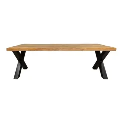 Furndea Morada eettafel industrieel rechthoek X poot mangohout 76x100x220 cm
