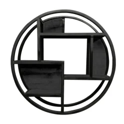 Furndea Orianna wandrek industrieel rond zwart - 16x75⌀cm