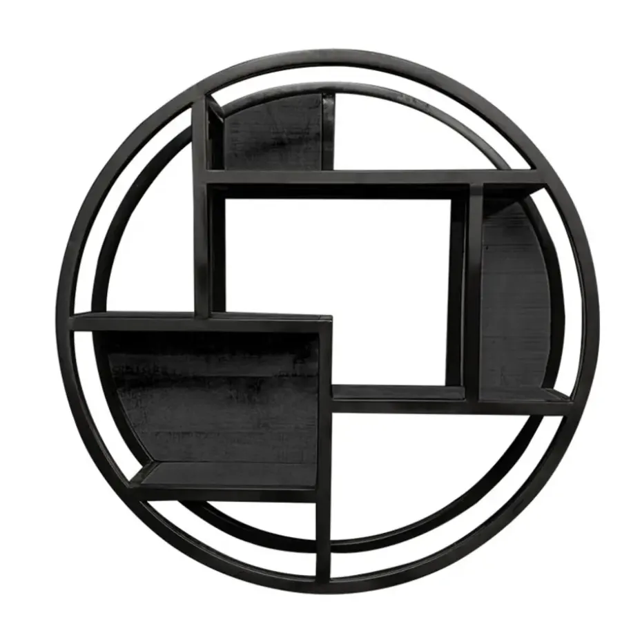 Furndea Orianna wandrek industrieel rond zwart - 16x75⌀cm