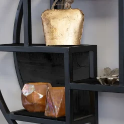 Furndea Orianna wandrek industrieel rond zwart - 16x75⌀cm