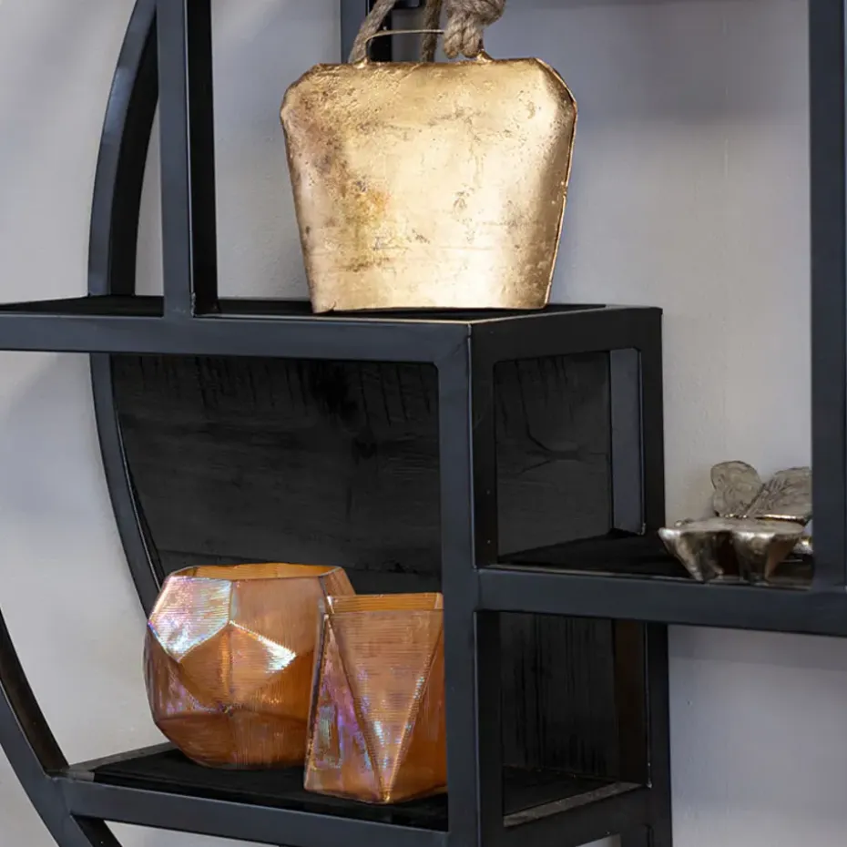 Furndea Orianna wandrek industrieel rond zwart - 16x75⌀cm