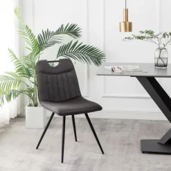 Furnihaus Eetkamerstoelen set van 4 - Leon - Microvezel - Antraciet