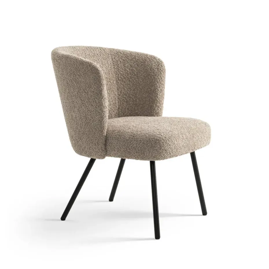 Furnihaus Fauteuil Cindy Boucle Taupe Stof