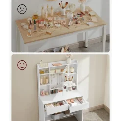 Furnihaus Kaptafel met LED 3 kleuren met instelbare lichtsterkte met spiegel